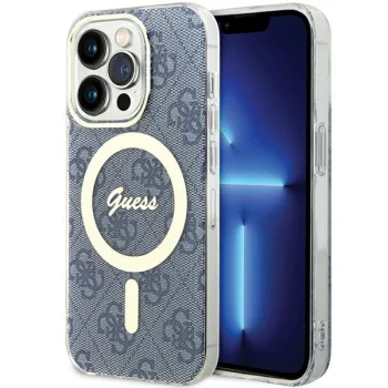 Guess iPhone 15 Pro Max Case IML 4G MagSafe, Blue