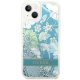 Guess Flower Liquid Glitter iPhone 14 Plus vāciņš, zaļš
