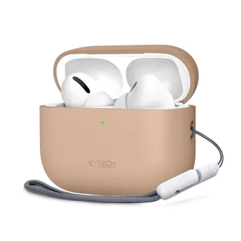 Aizsargmaciņš Tech-Protect Silicone priekš AirPods Pro 3, bēšs