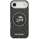 Karl Lagerfeld IML Glitter Karl & Choupette Heads Logo MagSafe iPhone Air vāciņš, melns