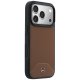 Mercedes Leather Wood Effect Curve MagSafe Case for iPhone 17 Pro Max, Brown