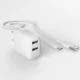 Сетевое зарядное устройство Puro PROLITE 10W 2x USB-A + кабель USB-A - USB-C 1.2м,...