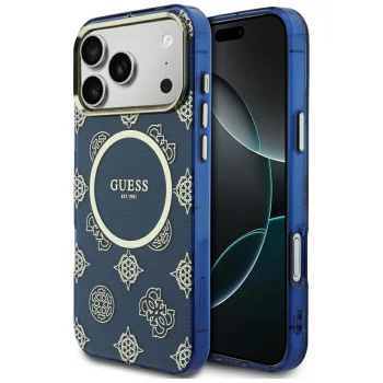 Guess IML Peony Dot MagSafe maks iPhone 17 Pro Max – zils | Phone Case Cover