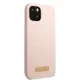Guess Silicone Logo Plate MagSafe vāciņš iPhone 13 mini, rozā