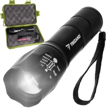 Trizand CREE LED T6 USB uzlādējams lukturis, melns