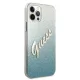 Чехол Guess для iPhone 12 Pro Max, Glitter Gradient Script, синий