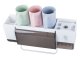 Toothbrush and Cup Organizer with Toothpaste Dispenser, White