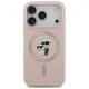 Karl Lagerfeld iPhone 17 Pro vāciņš Silicone Karl&Choupette MagSafe, rozā