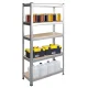 Humberg 4843 metāla noliktavas plaukts 180x90x30 cm, sudraba