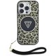 Guess HC IML Leopard Triangle Cord Strap MagSafe чехол для iPhone 16 Pro Max - коричневый