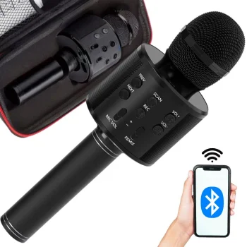 Беспроводной караоке микрофон с Bluetooth колонкой и чехлом