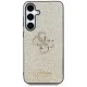 Guess Fixed Glitter Big 4G Metal Logo Case for Samsung Galaxy S25+ Gold