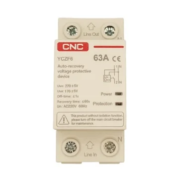 Реле контроля напряжения 1P+N, 63A, 230V с автовосстановлением