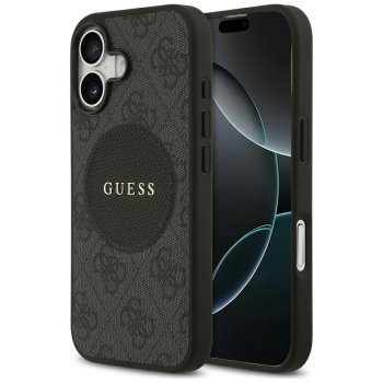 Guess iPhone 17 vāciņš 4G Circle Classic Logo MagSafe, melns