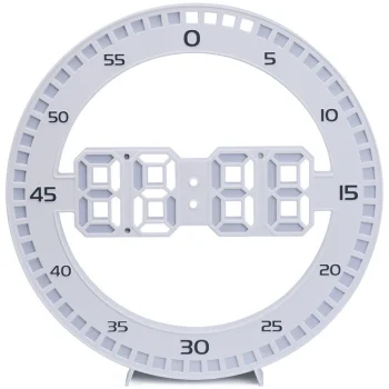 Electronic LED Clock with Alarm and Thermometer, White