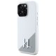 Apple iPhone 16 Pro 6.3\" Karl Lagerfeld Silicone Shadow Metal Initial MagSafe Case Cover, White | Чехол Кейс...