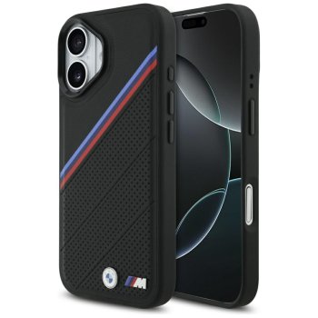 BMW M Tricolor Metal Logo MagSafe vāciņš iPhone 17 - Melns | Phone Case Cover Black