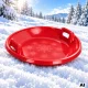 Round plastic snow saucer with handles, 62 cm, red