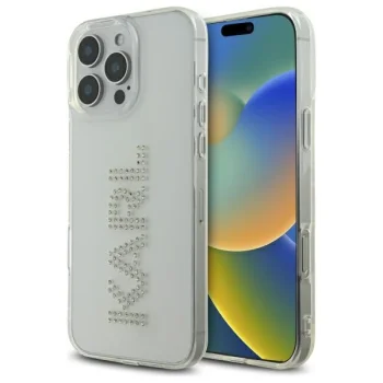 Karl Lagerfeld iPhone 16 Pro Max vāciņš IML Rhinestones Logo, caurspīdīgs