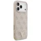Guess iPhone 17 Pro Max vāciņš Leather 4G Triangle Strass MagSafe, rozā