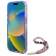Guess IML Flowers Pearl Strap MagSafe Case for iPhone 16 Pro Max, Purple
