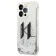 Apple iPhone 14 Pro Max 6.7\" Karl Lagerfeld Liquid Glitter Big KL Case Cover (KLHCP14XLBKLCS), Silver