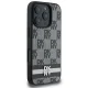 DKNY iPhone 16 Pro Case Checkered Pattern & Printed Stripes, Black