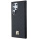 DKNY Samsung Galaxy S24 Ultra vāciņš Leather Monogram Metal Logo MagSafe, melns