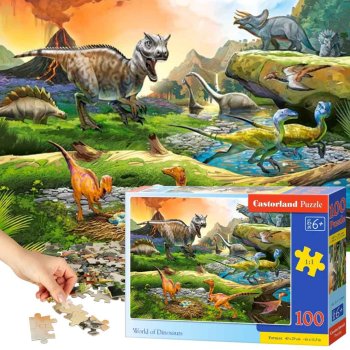 CASTORLAND Jigsaw Puzzle "Dinosaurs" for Children, 100 pieces