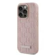 Чехол Karl Lagerfeld для iPhone 15 Pro Leather Monogram Metal Logo, розовый