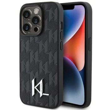 Чехол Karl Lagerfeld Leather Monogram для iPhone 15 Pro Черный