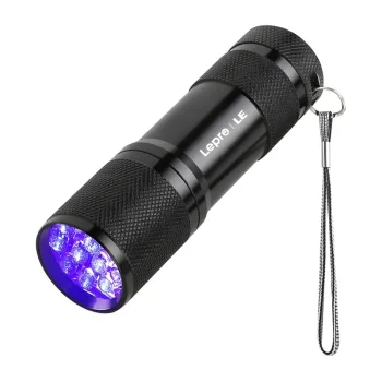 Lepro 1100007 UV LED flashlight, 395 nm, with batteries