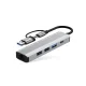 Tech-Protect HB03 5in1 USB-C un USB-A centrmezgls ar RJ45, pelēks
