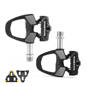 Rockbros RD9 Shimano SPD-SL šosejas velosipēda pedāļi ar klučiem - Melni