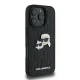 Karl Lagerfeld iPhone 16 Pro Max vāciņš Monogram Karl & Choupette Head Pin, melns