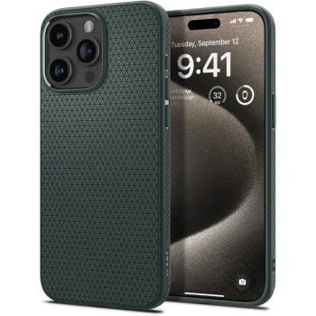 Apple iPhone 15 Pro 6.1'' Spigen Liquid Air Case Cover, Abyss Green | Чехол Кабура Кейс Бампер...
