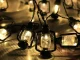 Solar LED Garden Garland with Lanterns, 20 LED, Black
