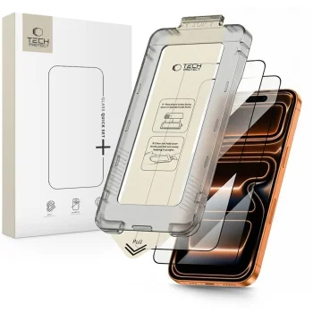 Защитное стекло Tech-Protect Quick Set+ (2 шт.) для iPhone 17 Pro Max, черное