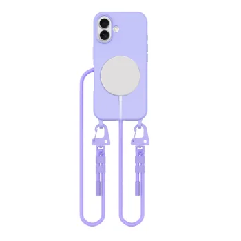 Чехол Tech-Protect MagNecklace MagSafe для iPhone 16 с ремешком, фиолетовый