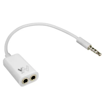 Maclean MCTV-580 audio sadalītājs 3,5 mm minijack uz 2x 3,5 mm, balts