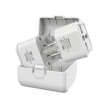 Универсальный дорожный адаптер Yesido MC25 750W 3A UK/EU/US/AU, белый