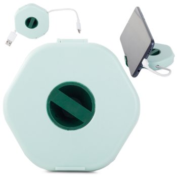 Rotējošs kabeļu organizators ar telefona statīvu