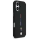 Чехол BMW M силиконовый с трёхцветной линией MagSafe для iPhone 17 – чёрный