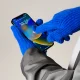 Вязаные перчатки для смартфона с прорезями для пальцев, синие