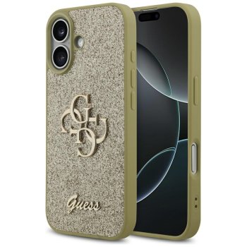 Guess iPhone 17 vāciņš Fixed Glitter Big 4G, zelta