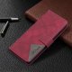 Samsung Galaxy S21 FE 5G (SM-G990B/DS) Geometric Pattern Leather Wallet Case Cover, Red | Чехол для...