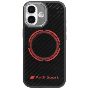 Audi RSQ Carbon Fiber Sport Red Circle MagSafe Phone Case Cover iPhone 17 - Black