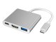 3-в-1 USB-C хаб с HDMI 4K и USB 3.0, белый и серебристый
