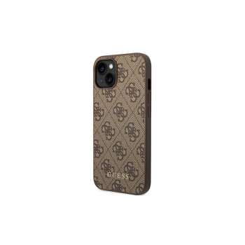 Apple iPhone 14 6.1'' Guess 4G Metal Gold Logo Case Cover, Brown | Telefona Maciņš Vāks Apvalks Bampers