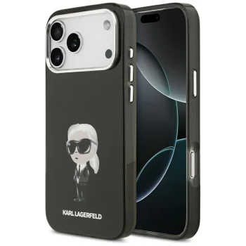 Karl Lagerfeld IML Aquarelle Karl & Logo MagSafe vāciņš iPhone 17 Pro Max, Melns